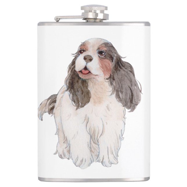 Cavalier King Charles Spaniel Hip Flask (Front)