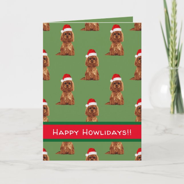 Cavalier King Charles Spaniel Holiday Card (Front)