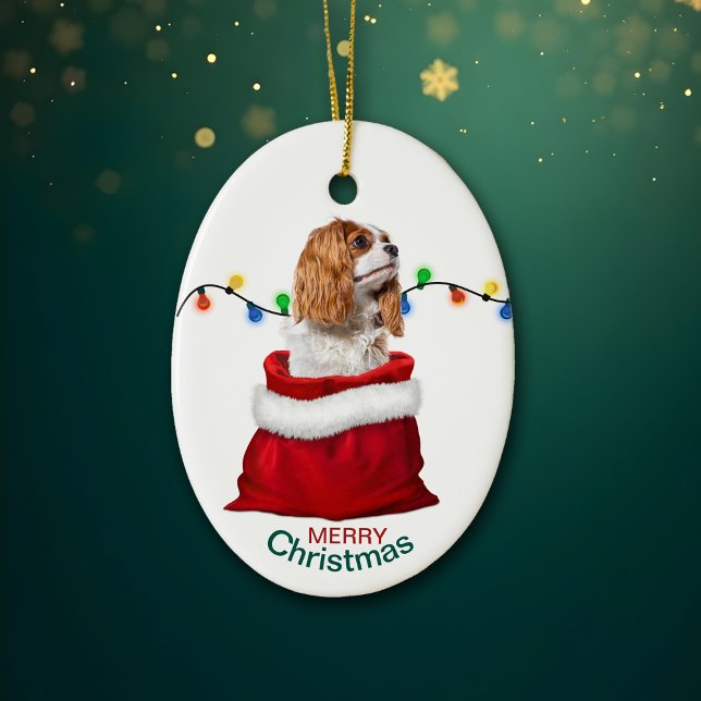 Cavalier King Charles Spaniel Holiday Gift Bag Cer Ceramic Tree Decoration (Creator Uploaded)