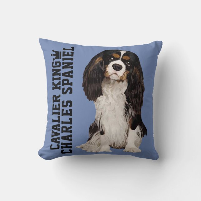 Cavalier King Charles Spaniel Illustrated Pillow (Front)