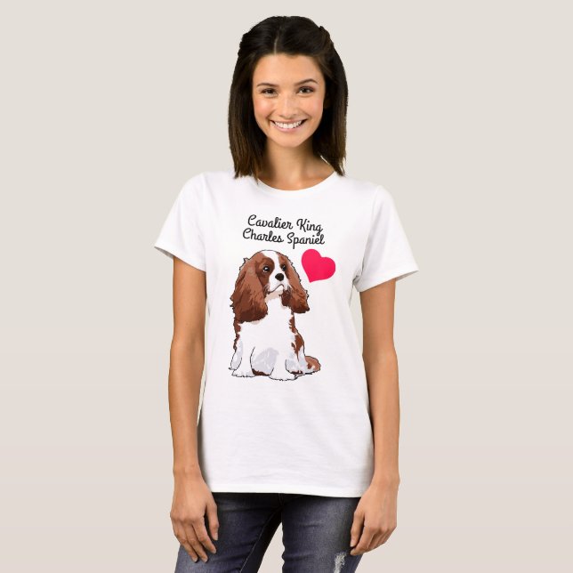 Cavalier King Charles Spaniel Illustrated T-Shirt (Front Full)