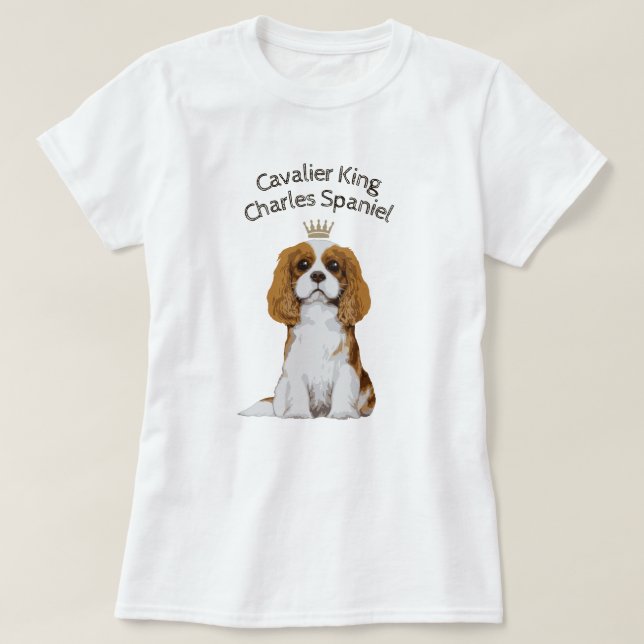 Cavalier King Charles Spaniel Illustrated T-Shirt (Design Front)