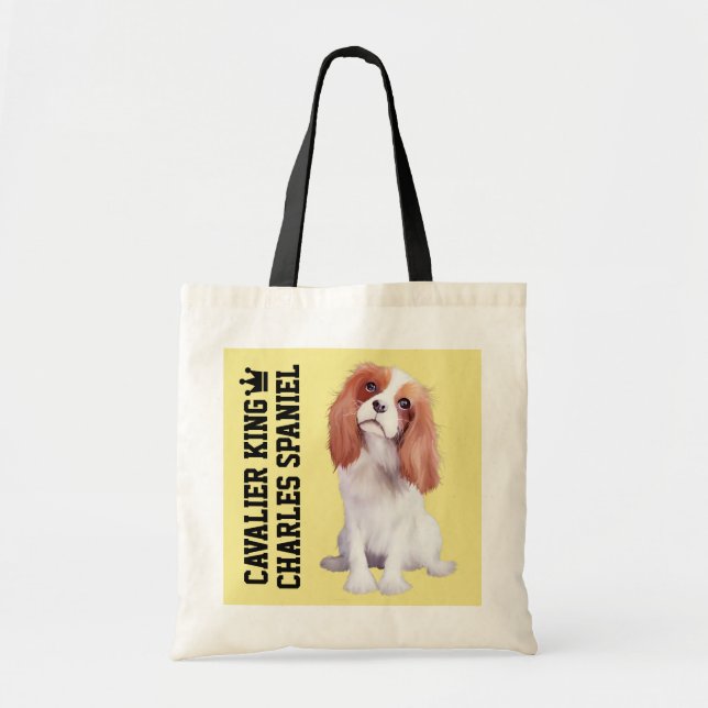 Cavalier King Charles Spaniel Illustrated Tote Bag (Front)