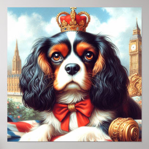 Cavalier King Charles Spaniel Illustration Poster