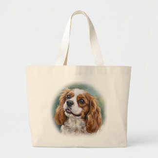 Cavalier King Charles Spaniel Impressionist Large Tote Bag