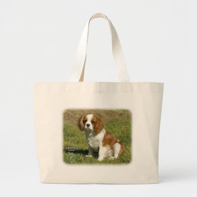 Cavalier King Charles Spaniel Large Tote Bag (Front)