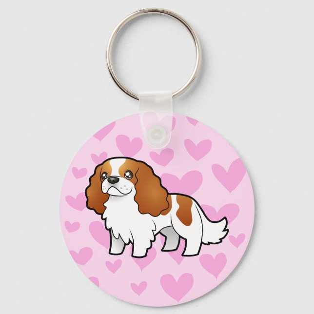 Cavalier King Charles Spaniel Love Key Ring (Front)