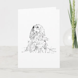 Cavalier King Charles Spaniel, Minimalist Art Card