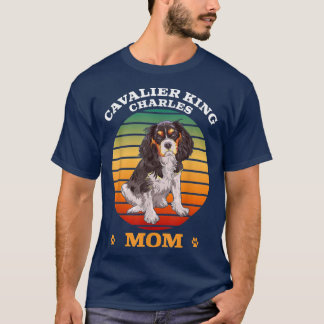 Cavalier king charles spaniel mom retro dog owner  T-Shirt