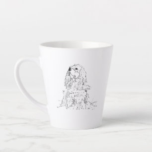 Cavalier King Charles Spaniel Mug, Minimalist Ink Latte Mug