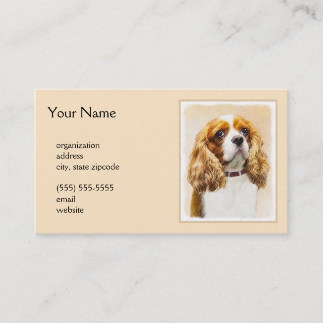Cavalier King Charles Spaniel Original Painting Business Card (Front)