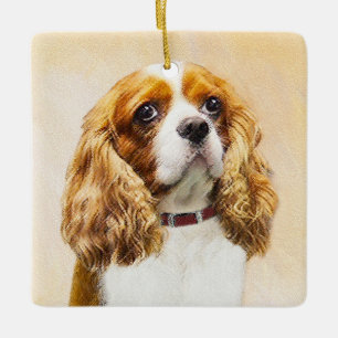 Cavalier King Charles Spaniel Original Painting Ceramic Ornament