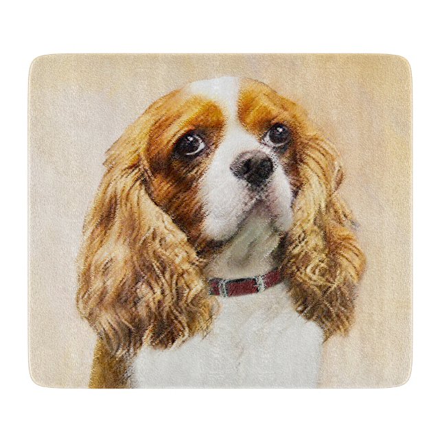 Cavalier King Charles Spaniel Original Painting Cutting Board (Front)