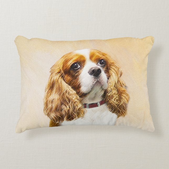 Cavalier King Charles Spaniel Original Painting Decorative Cushion (Front)
