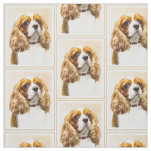 Cavalier King Charles Spaniel Original Painting Fabric