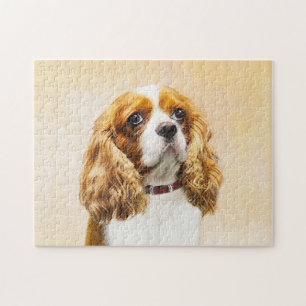 Cavalier King Charles Spaniel Original Painting Jigsaw Puzzle