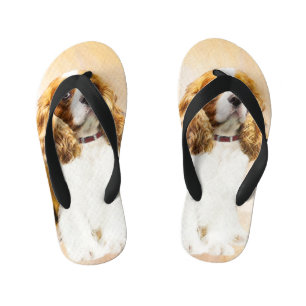 Cavalier King Charles Spaniel Original Painting Kid's Jandals