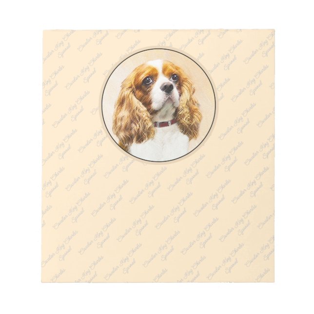 Cavalier King Charles Spaniel Original Painting Notepad (Front)
