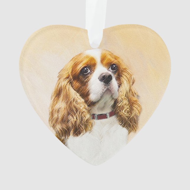 Cavalier King Charles Spaniel Original Painting Ornament (Back)