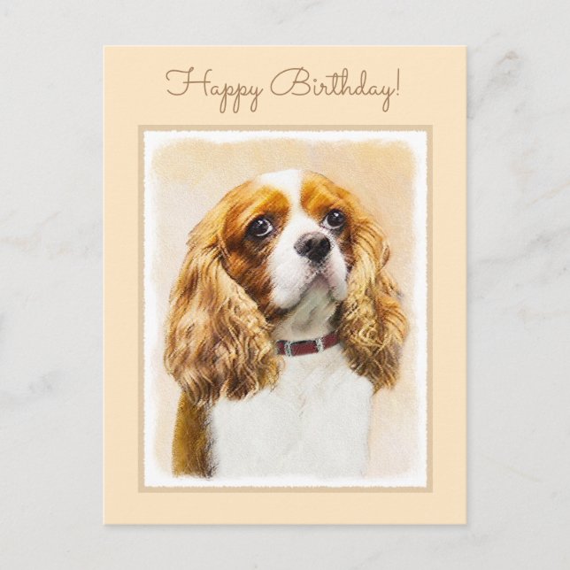 Cavalier King Charles Spaniel Original Painting Postcard (Front)