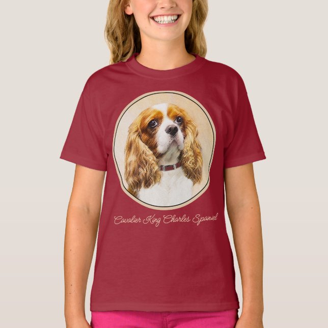 Cavalier King Charles Spaniel Original Painting T- T-Shirt (Front)