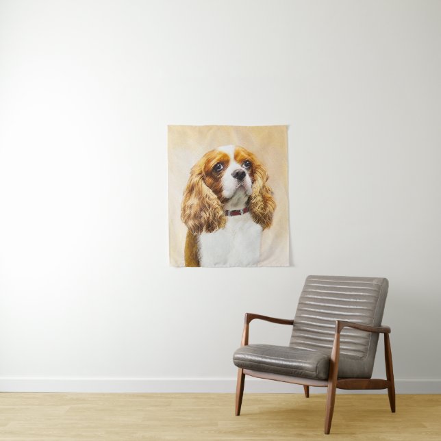 Cavalier King Charles Spaniel Original Painting Tapestry (In Situ)