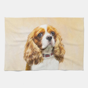 Cavalier King Charles Spaniel Original Painting Tea Towel