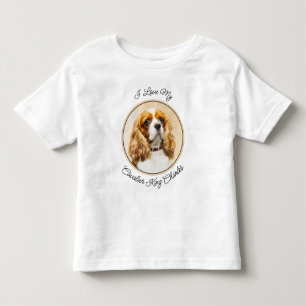 Cavalier King Charles Spaniel Original Painting To Toddler T-Shirt