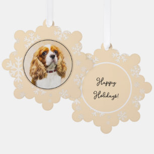 Cavalier King Charles Spaniel Original Painting Tree Decoration Card