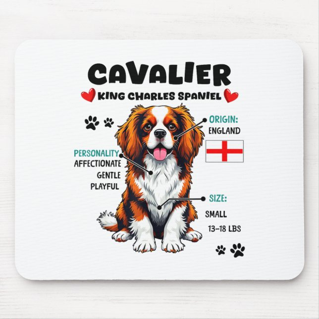 Cavalier King Charles Spaniel Owner Funny Dog Love Mouse Pad (Front)
