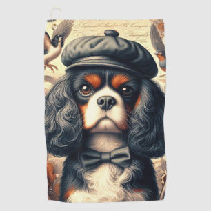 Cavalier King Charles Spaniel Painting Golf Towel