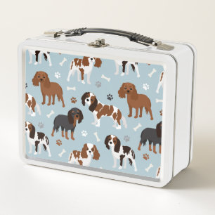 Cavalier King Charles Spaniel Paws and Bones Metal Lunch Box