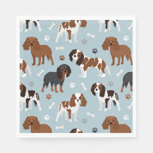 Cavalier King Charles Spaniel Paws and Bones Napkin