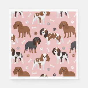 Cavalier King Charles Spaniel Paws and Bones Napkin