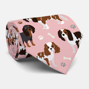 Cavalier King Charles Spaniel Paws and Bones Neck Tie