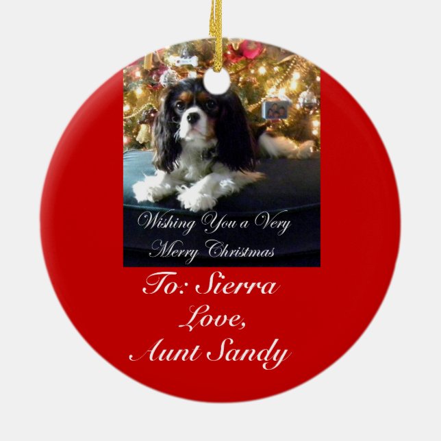 Cavalier King Charles Spaniel Personalise Ornament (Back)