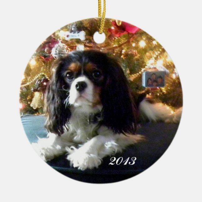 Cavalier King Charles Spaniel Personalise Ornament (Front)