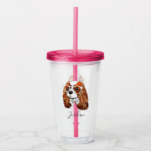 Cavalier King Charles Spaniel Portrait Add Your Acrylic Tumbler