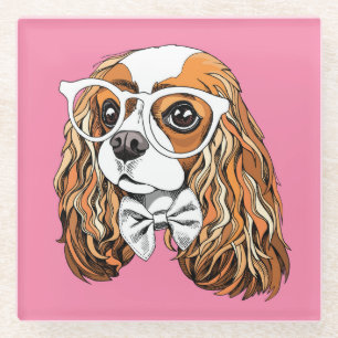 Cavalier King Charles Spaniel Portrait Glass Coaster