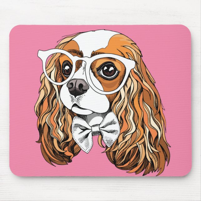 Cavalier King Charles Spaniel Portrait Mouse Pad (Front)