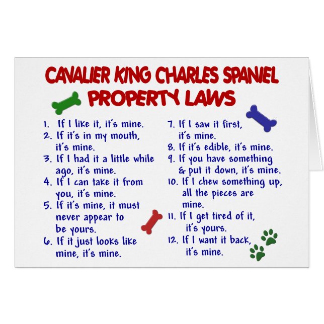 CAVALIER KING CHARLES SPANIEL Property Laws 2 (Front Horizontal)