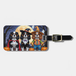 Cavalier King Charles Spaniel Pumpkin Halloween Luggage Tag