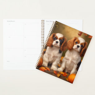 Cavalier King Charles Spaniel Puppy Autumn Pumpkin Planner