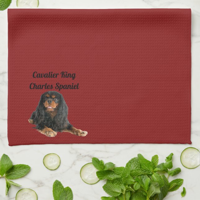 Cavalier King Charles Spaniel Puppy Dog Tea Towel (Folded)