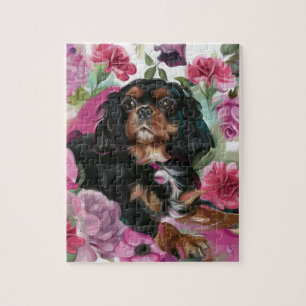 cavalier king charles spaniel PUZZLE   Black & tan