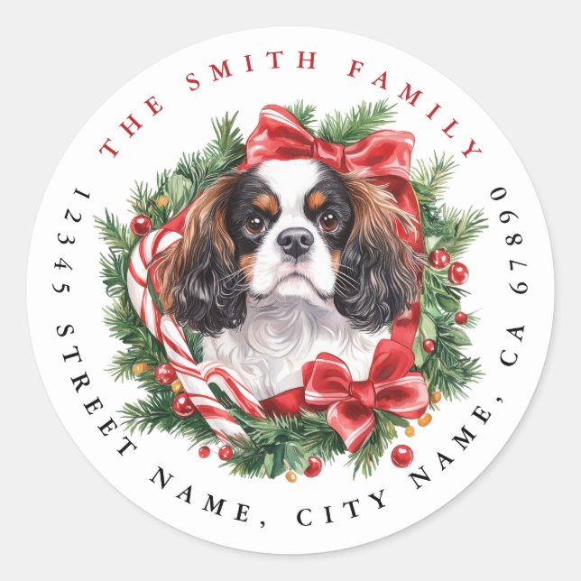 Cavalier King Charles Spaniel Round Stickers (Front)