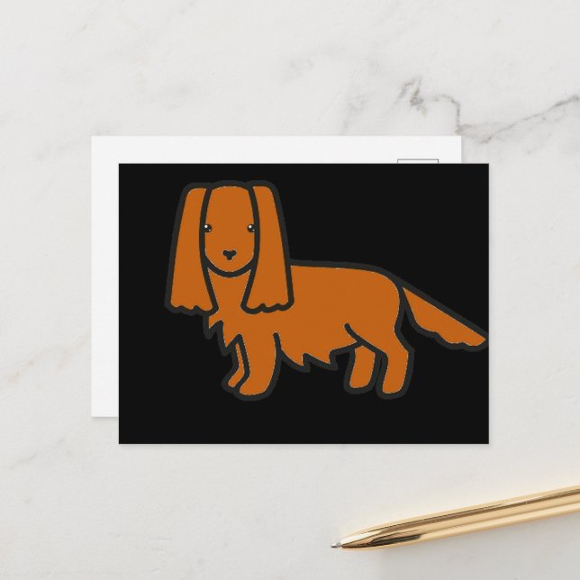 cavalier king charles spaniel ruby cartoon postcard (Front/Back In Situ)