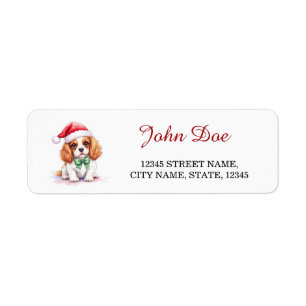 Cavalier King Charles Spaniel Santa Hat Christmas