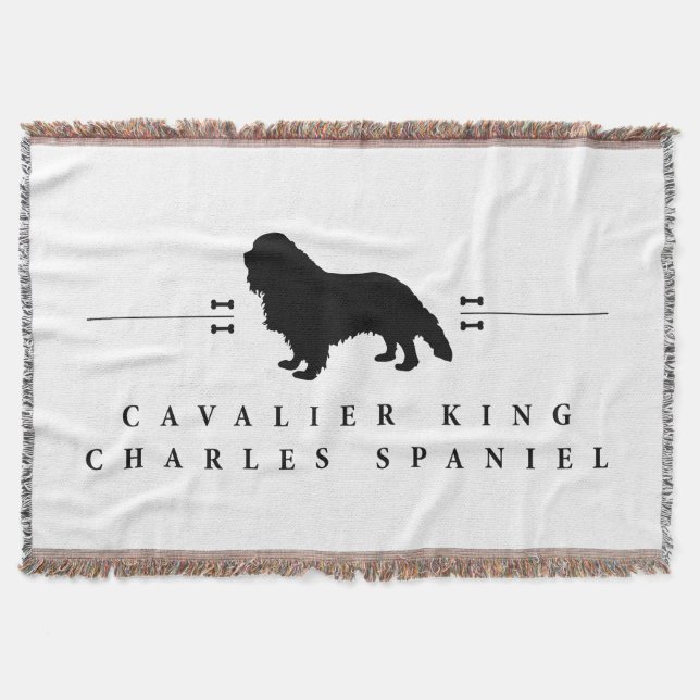 Cavalier King Charles Spaniel silhouette -1- Throw Blanket (Front)