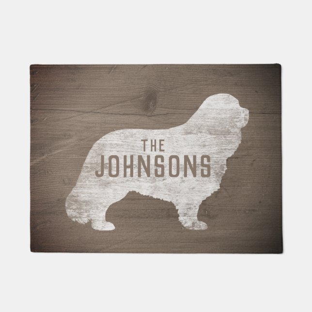 Cavalier King Charles Spaniel Silhouette Custom Doormat (Front)